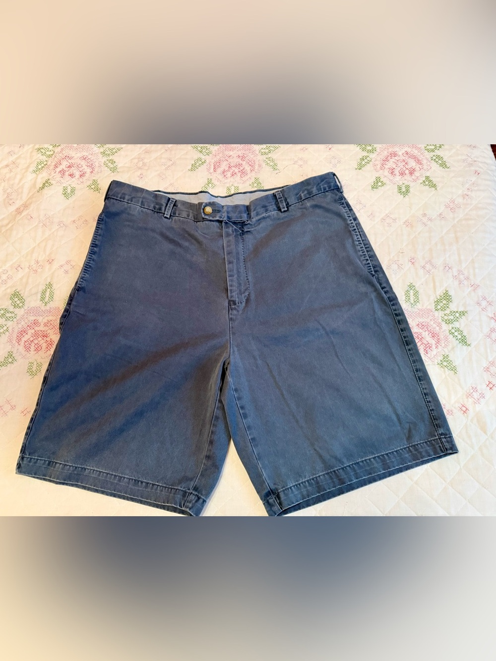 Mens Kirkland Signature Navy Blue Flat-Front Shorts